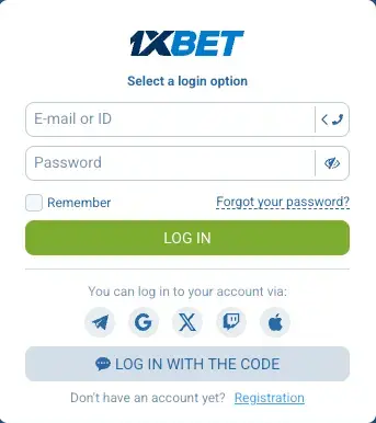 Login page